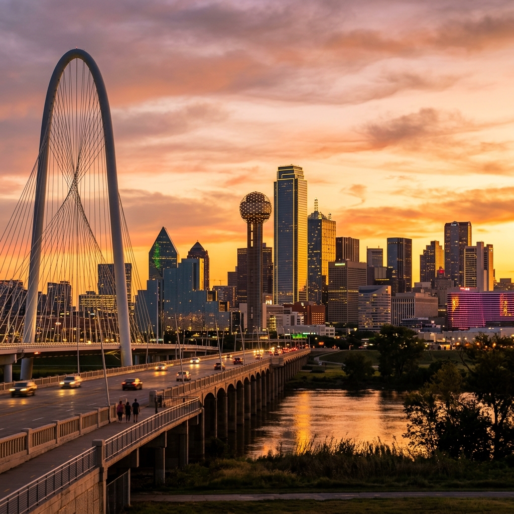 Dallas Skyline during sunset